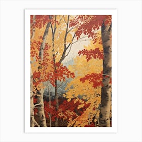 Sweet Birch 1 Vintage Autumn Tree Print  Art Print