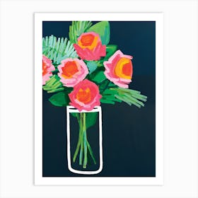 Roses In A Vase 12 Art Print