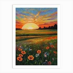 Sunset In The Meadow 38 Art Print