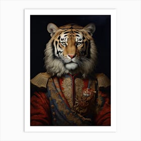 Tiger Art In Renaissance Style 2 Art Print