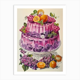 Purple Jelly Vintage Cookbook Inspired 3 Art Print