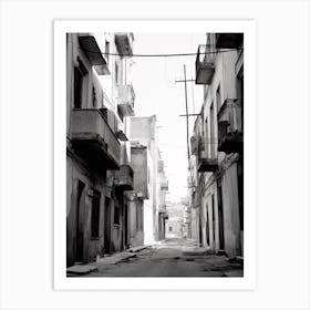 Palermo, Italy, Black And White Photography 4 Art Print