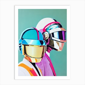 Daft Punk Colourful Illustration Art Print
