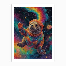 Seal In Space Art Print