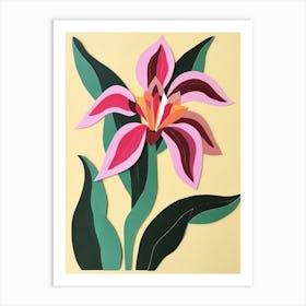 Cut Out Style Flower Art Orchid 1 Art Print