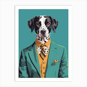 Dalmatian Dog Portrait In A Suit (16) Art Print