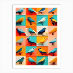 Collage Of Birds Art Print