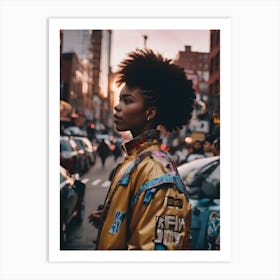 Afro Girl In The City Art Print