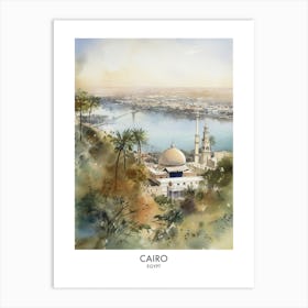 Cairo 2 Watercolour Travel Poster Art Print