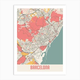 Barcelona Map Poster Art Print