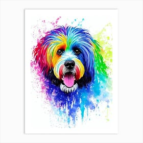 Portuguese Water Dog Rainbow Oil Painting Dog Art Print