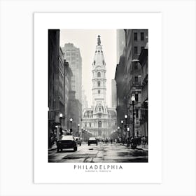 Poster Of Philadelphia, Black And White Analogue Photograph 1 Art Print