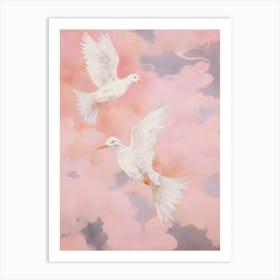 Pink Ethereal Bird Painting Dipper 1 Art Print