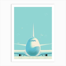 Airplane On The Runway Art Print