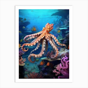Octopus Camouflage Illustration 1 Art Print