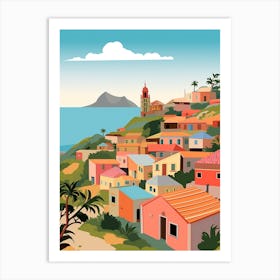 Antigua Barbuda Travel Illustration Art Print