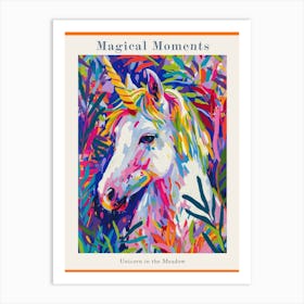 Floral Unicorn In The Meadow Floral Fauvism Inspired 4 Poster Art Print