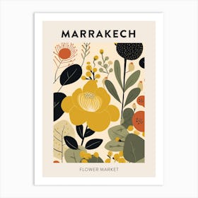 Flower Market Poster Marrakech Morocco Art Print