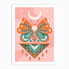 Butterfly And Moon Art Print