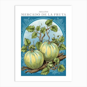 Mercado De La Fruta Melons Illustration 2 Poster Art Print