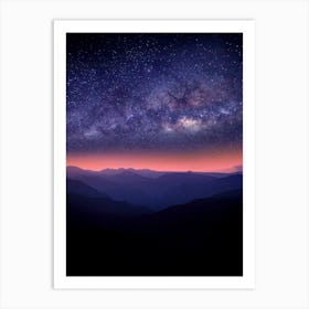 Mountains And Stars Art Print