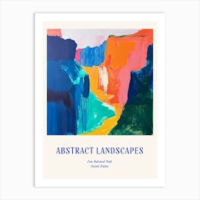 Colourful Abstract Zion National Park 4 Poster Blue Art Print