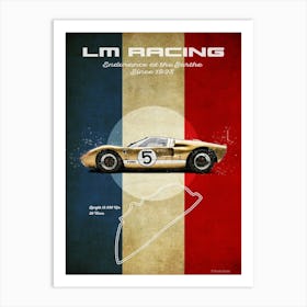 Lm Racing Ford GT40 Gold Art Print