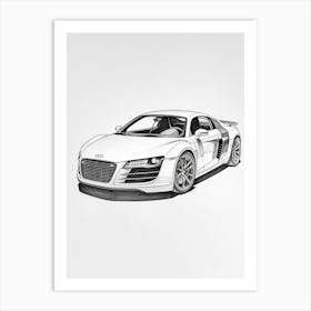 Audi R8 Line Drawing 10 Art Print