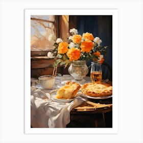 Pies And Flowers Art Print