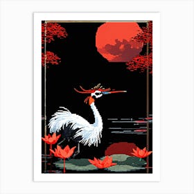 Crane In The Water Art Print