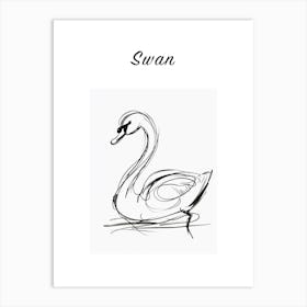 B&W Swan Poster Art Print