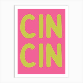 Cin Cin Retro Bar Cart Kitchen Vintage 3 Art Print