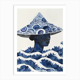 Blue Hat 2 Art Print