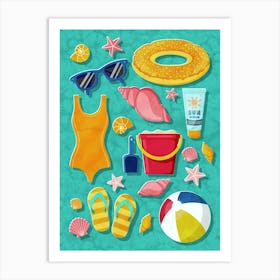 Beach Day Art Print