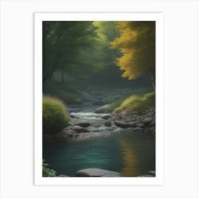 River In The Forest Art Print