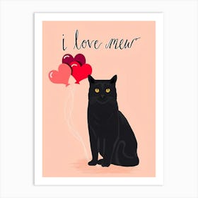 I Love You Cat Art Print