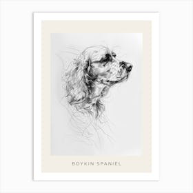 Boykin Spaniel Dog Line Art 2 Poster Art Print
