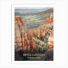 Bryce Canyon National Park Watercolour 4 Art Print