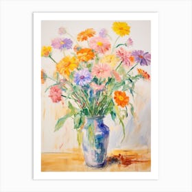 Flower Painting Fauvist Style Calendula 2 Art Print