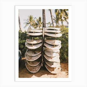 Surfboards At The Beach Art Print