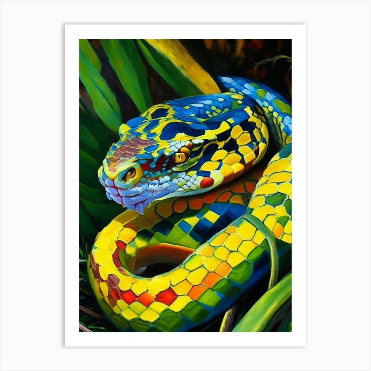 Jamaican Boa Snake Painting Art Print by The Snake Pit - Fy