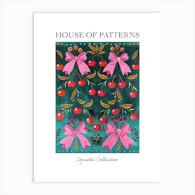 Cherry Pink Coquette 2 Pattern Poster Art Print