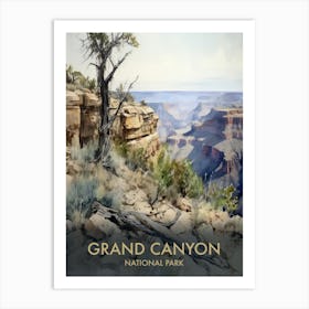 Grand Canyon National Park Watercolour Vintage Travel Poster 1 Art Print