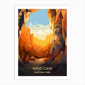 Wind Cave National Park Travel Poster Illustration Style 3 Art Print