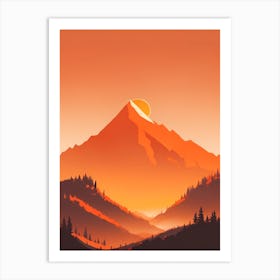 Misty Mountains Vertical Composition In Orange Tone 269 Art Print