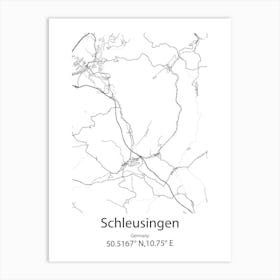 Schleusingen,Germany Minimalist Map Art Print