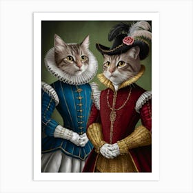 Renaissance Cats Art Print