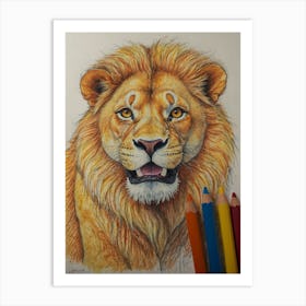 Lion Drawing 8 Art Print