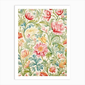 Floral Wallpaper 302 Art Print