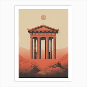 Temple Of Artemis Art Deco Illustration 1 Art Print